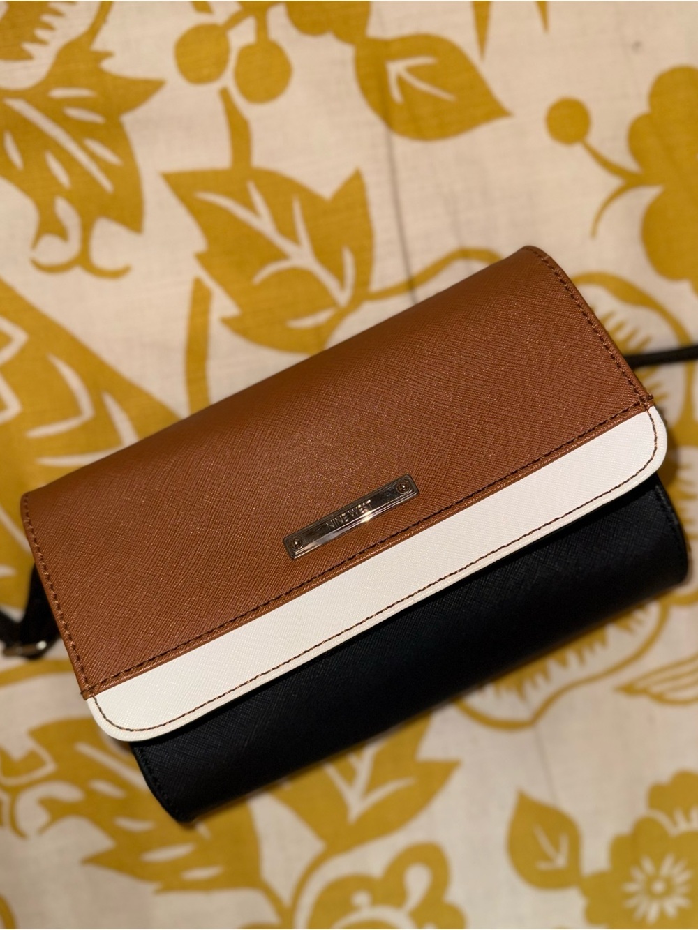 Nine West Brown, White & Black Colorblock Crossbody